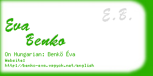 eva benko business card