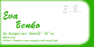 eva benko business card